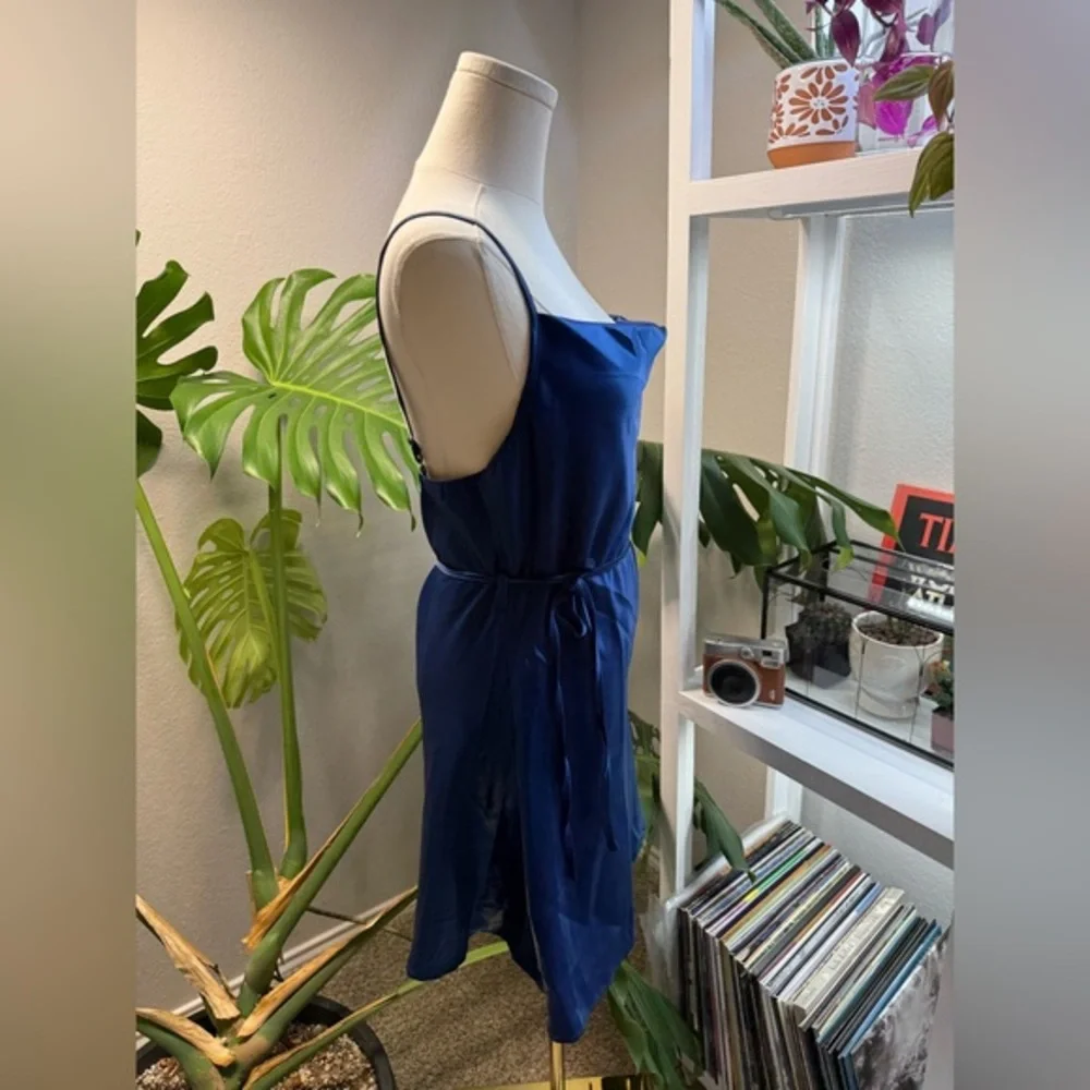 NWOT Blue Mini Dress, strappy, loose fitting with a thin waist tie | S - Picture 3 of 9